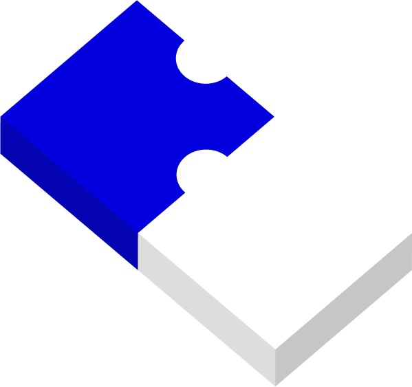 white and blue puzzle piece